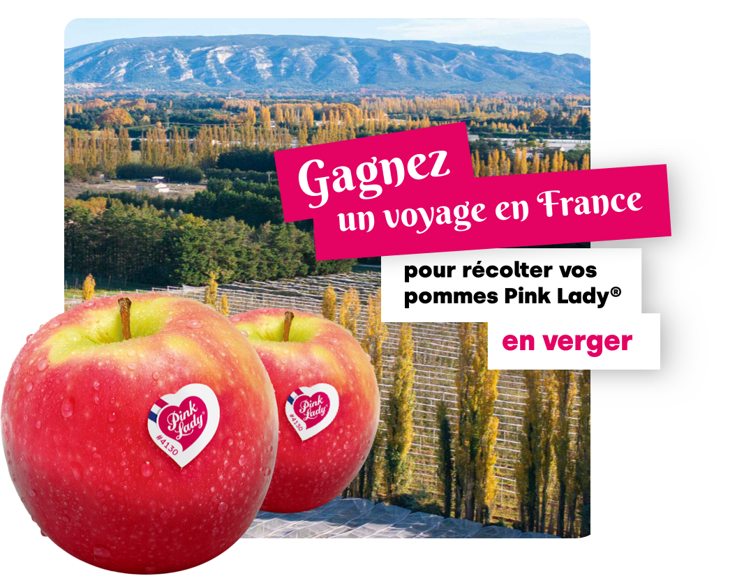 Gagnez un voyage en France pour récolter vos pommes Pink Lady® en verger